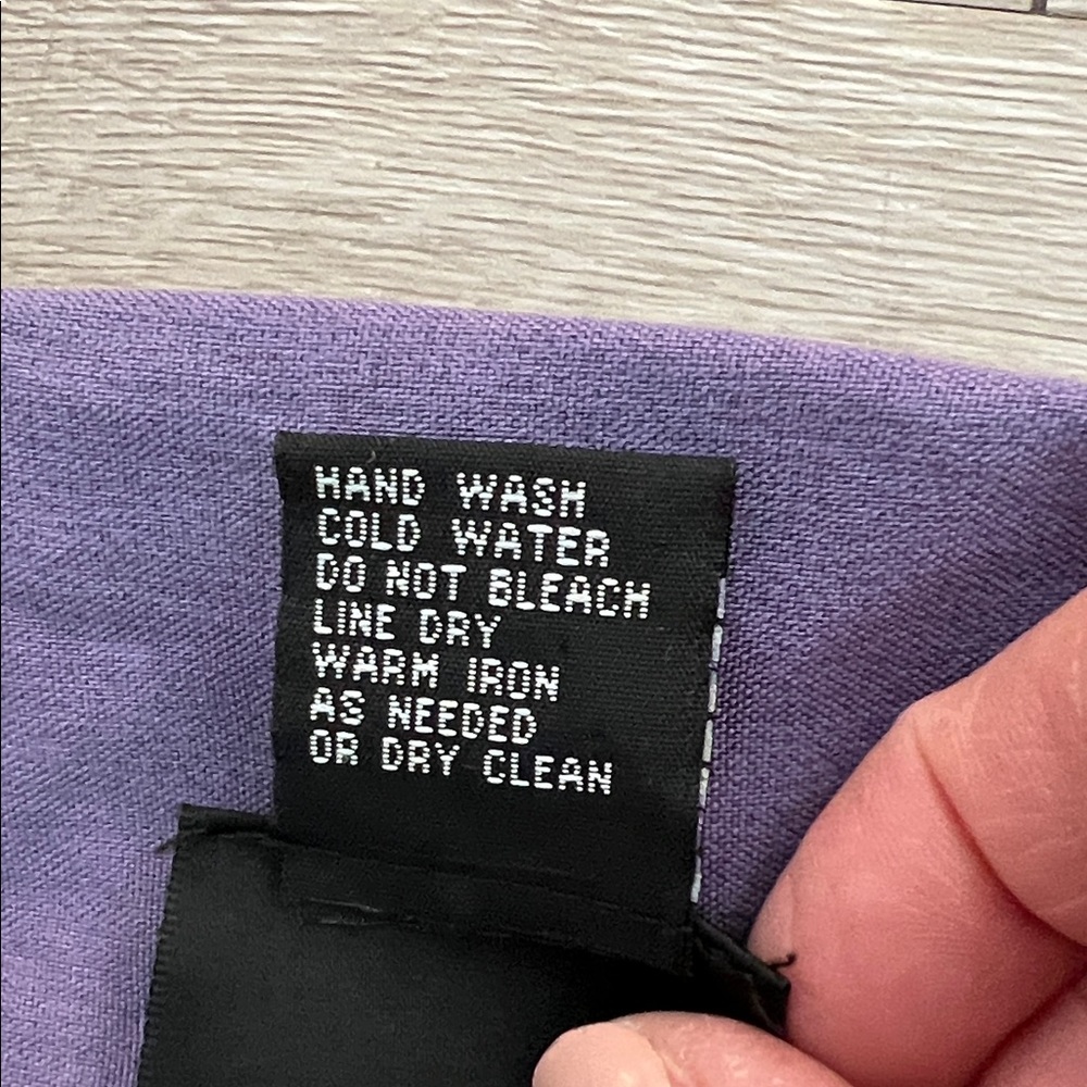 Notations Purple Button Down Shirt Patch Pockets … - image 6